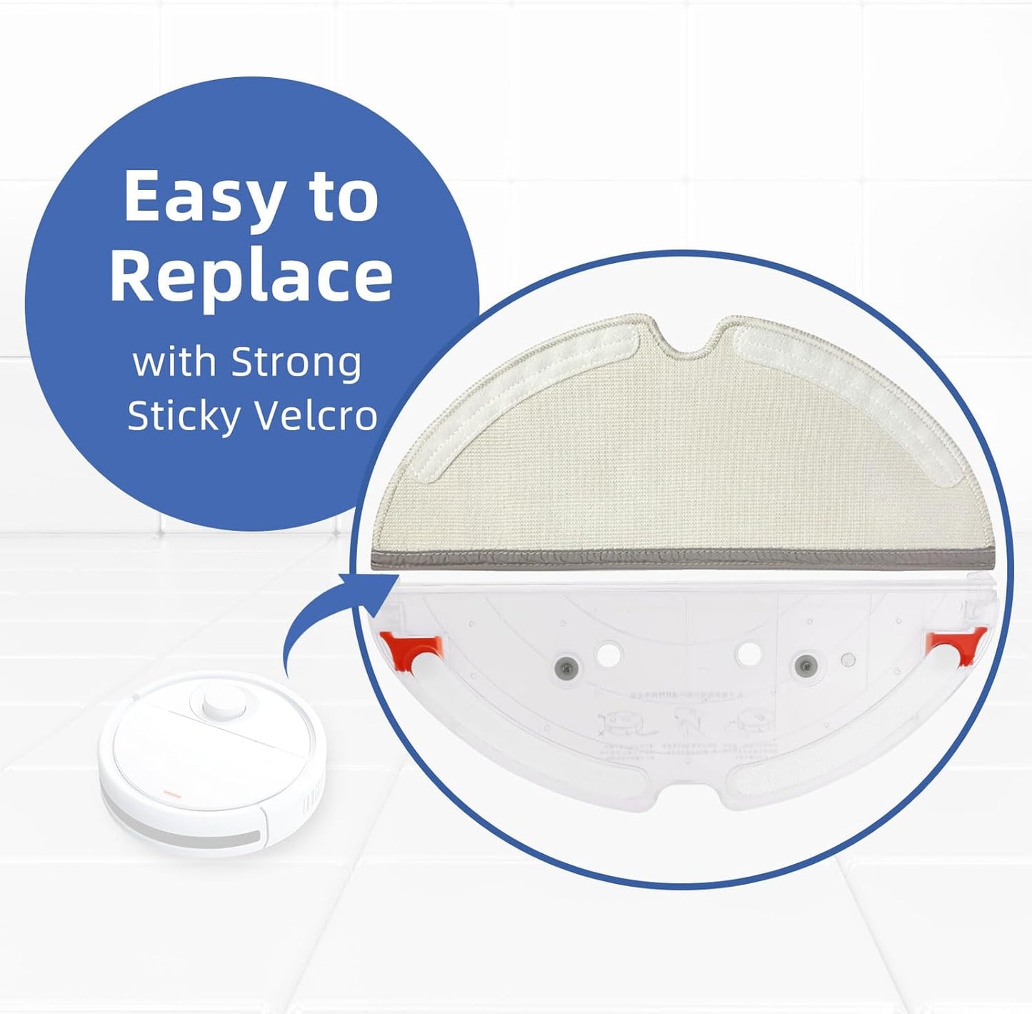 SONGRUI Replacement Spare Microfiber Mop Cloth Pad Compatible With Roborock Q7 Max, Q8 Max, Q5 Pro, S5 Max, E4, E5, S5, S6, S6 Pure, S6 MaxV, Q5, Q5 Pro+, Q7 And Q8 Max+ Vacuum Robots 4 Pcs Refill Kit