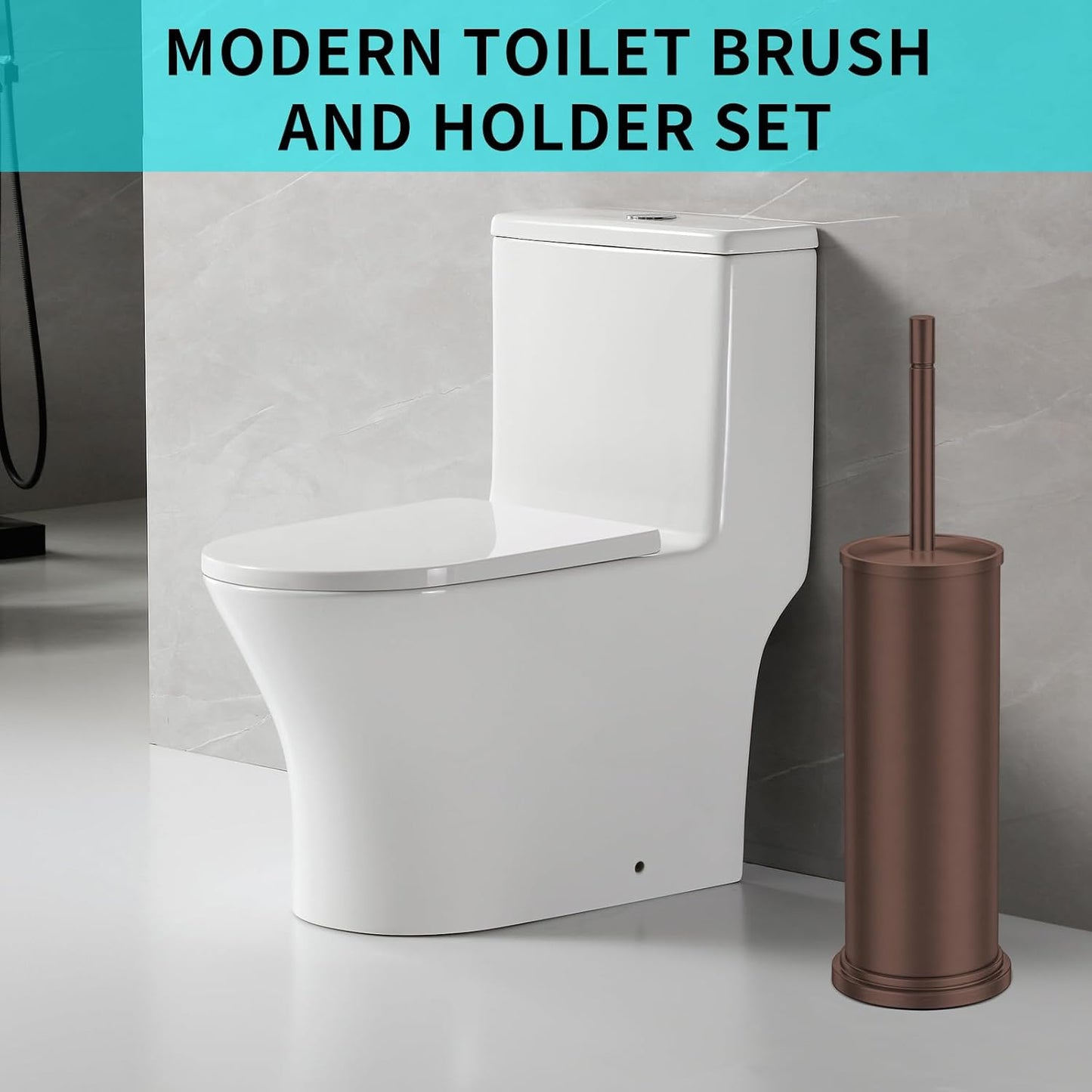 Chrome Toilet Brush and Holder Set,304 Stainless Steel Toilet Brush for Bathroom with Long Handle, Heavy Duty Toilet Bowl Brush,Removable Inner Bowl and Splash Protection,Deep Cleaning