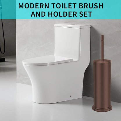 Chrome Toilet Brush and Holder Set,304 Stainless Steel Toilet Brush for Bathroom with Long Handle, Heavy Duty Toilet Bowl Brush,Removable Inner Bowl and Splash Protection,Deep Cleaning