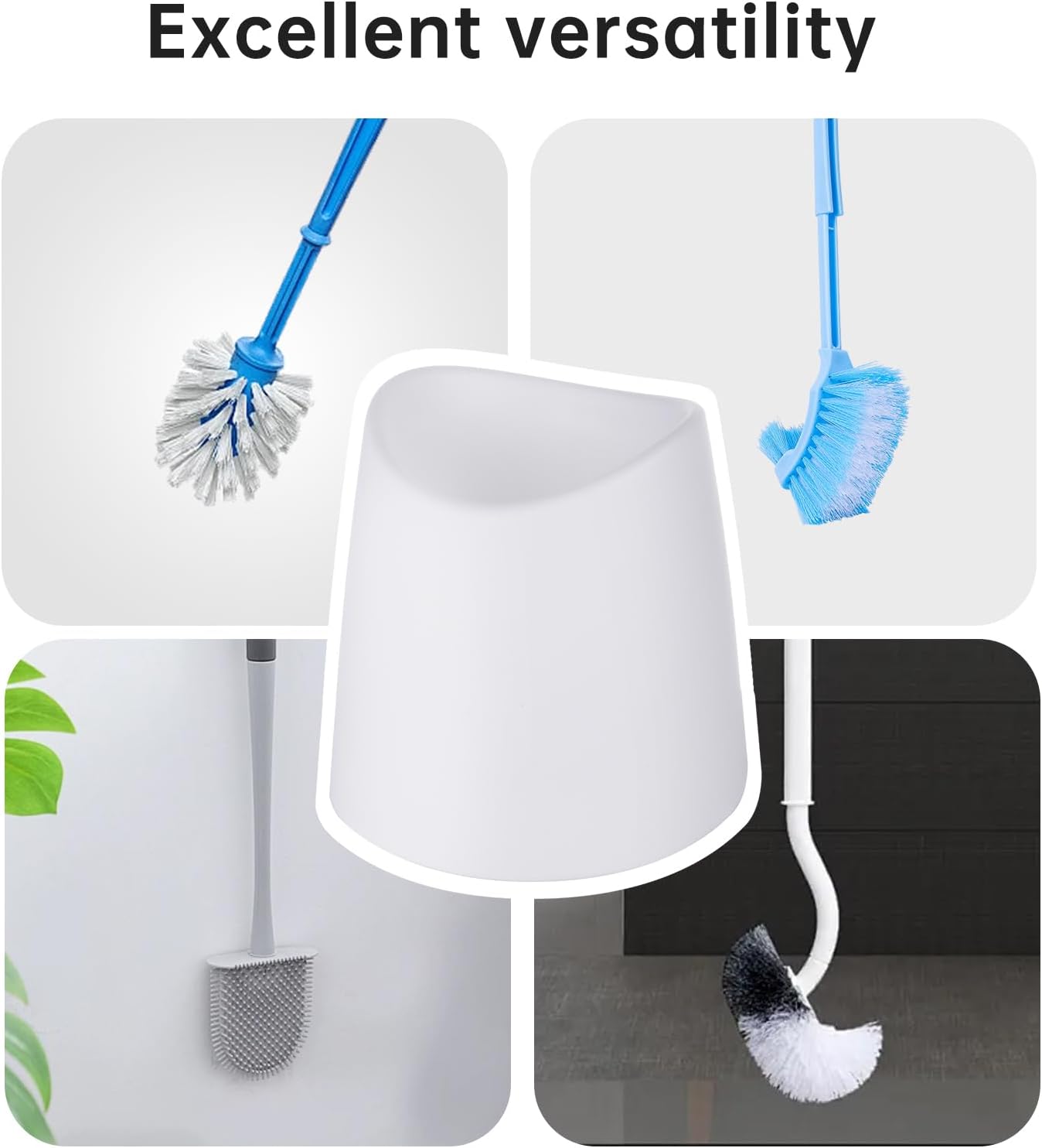 2-Pack Toilet Brush Holder Only, The Crisp White Toilet Brush Holder is Suitable for Many Toilet Brushes and can Effectively Conceal the Toilet Brush, for Bathroom/Restroom Storage