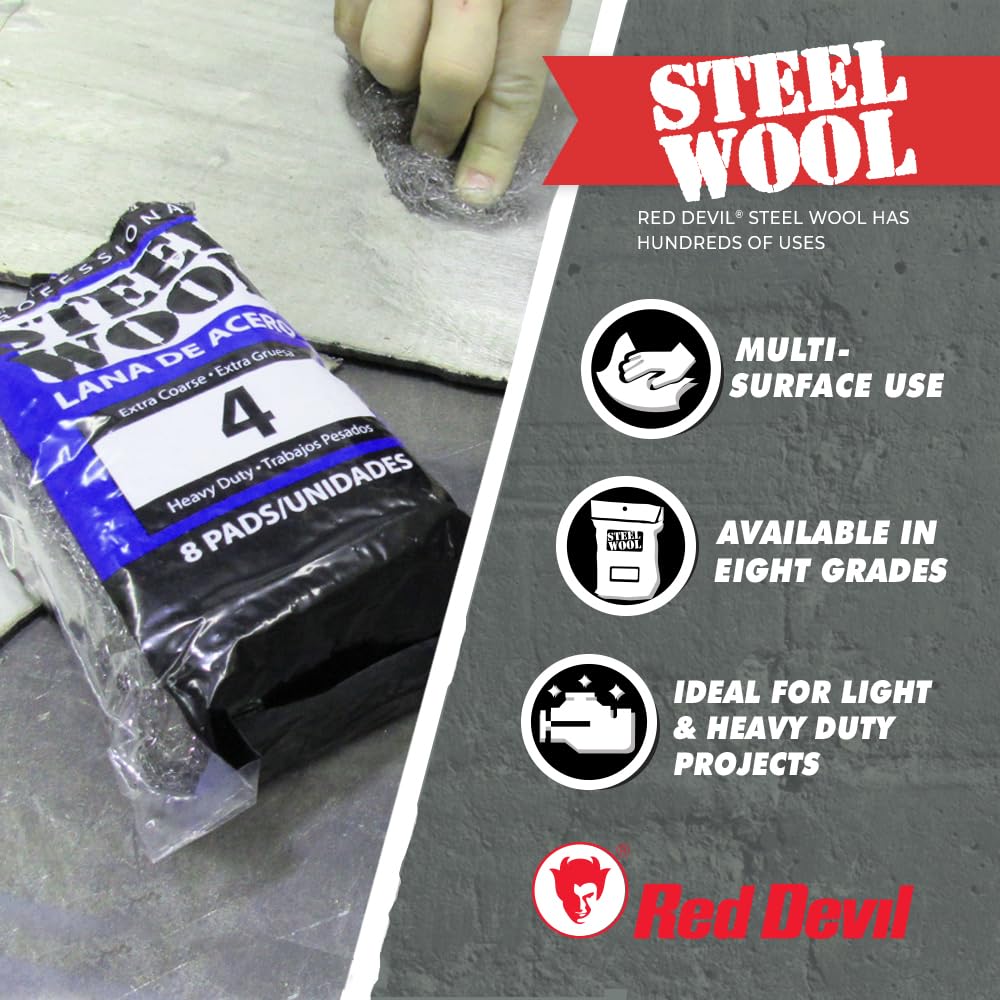 Red Devil 0310 Steel Wool, 0000 (Pack of 16)