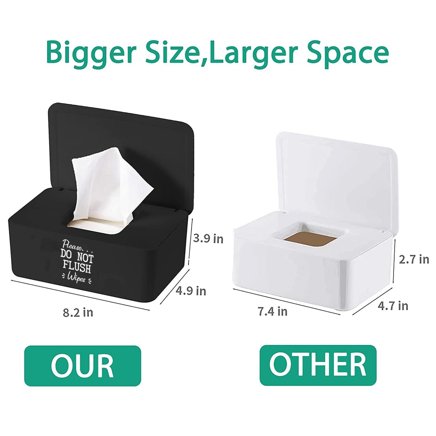 Moorfowl 2 Pack Baby Wipes Dispenser for Bathroom Please DO NOT Flush Wipes Holder Container