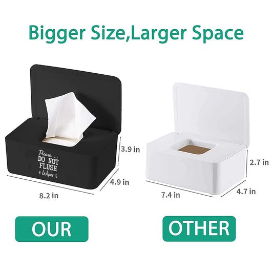 Moorfowl 2 Pack Baby Wipes Dispenser for Bathroom Please DO NOT Flush Wipes Holder Container