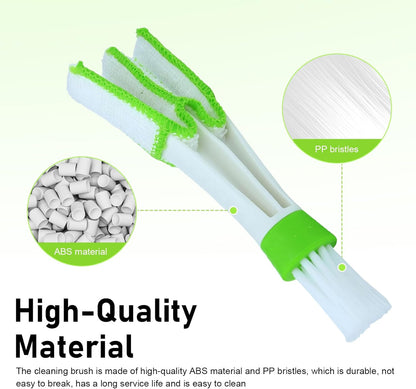 3 PCS Mini Duster for Car Air Vent, 3 Arms Small Duster Vent Cleaner, Blinds Cleaner Dusting Tool, Universal Cleaning Tools for Blinds, Keyboards, Fans (Green)