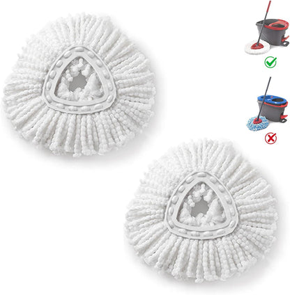 Mop Heads Replacements for O-Ceda Easy Wrin Spin System, Microfiber Refills, Easy Cleaning Mop Head Replacement White 6 Pack