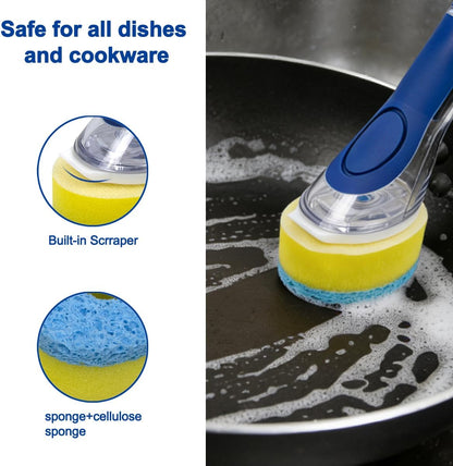 CELOX Dish Wand for Kitchen Cleaning, Non-Scratch Dish Scrubber with soap Dispenser