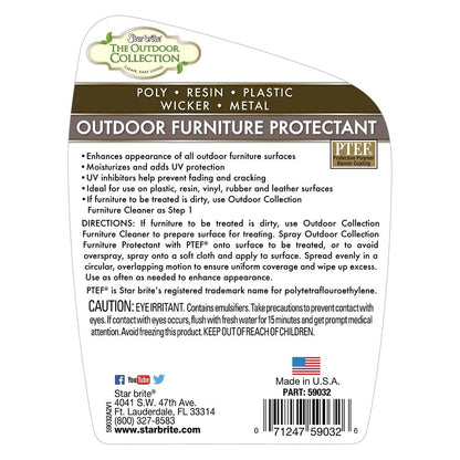 STAR BRITE Outdoor Collection Furniture Protectant Spray - Ideal for Extending the Life & Color of Backyard Patio Chairs, Couches, and Furniture 32 OZ (59032)