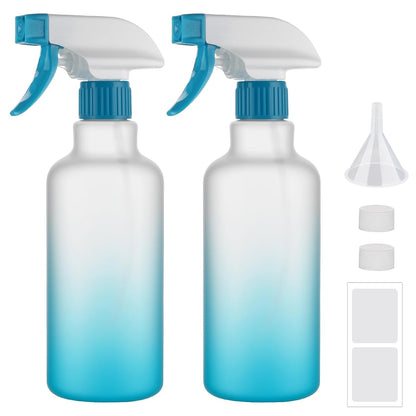 Plastic Spray Bottles Empty Spray Bottle 16.9oz/500ml 2 Pack Heavy Duty Spraying Bottles Mist/Stream Water Bottle for Cleaning Solutions, Essential Oils, Hair (Clear)