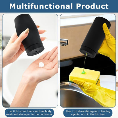 Dishwashing Soap Dispenser, Dish Detergent Dispenser, Dishwashing Liquid Dis-penser, Dish Soap Silicone Squeeze Bottle for Kitchen and Bathroom(Color:Black)