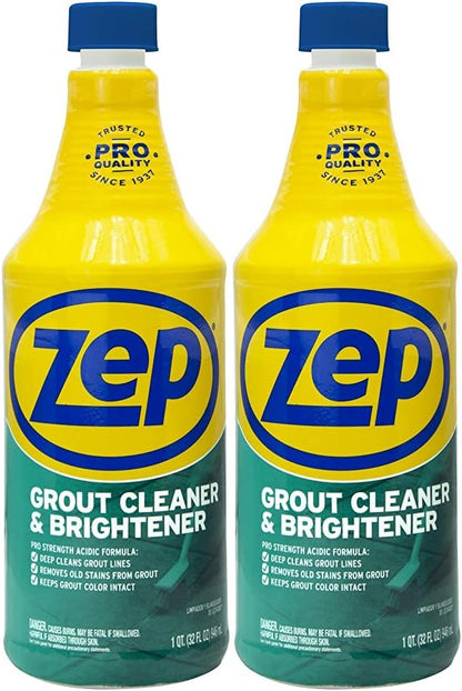 Zep Industrial Grout Cleaner and Brightener - 32 oz (Pack of 4) ZU104632 - Deep Cleaning Pro Formula