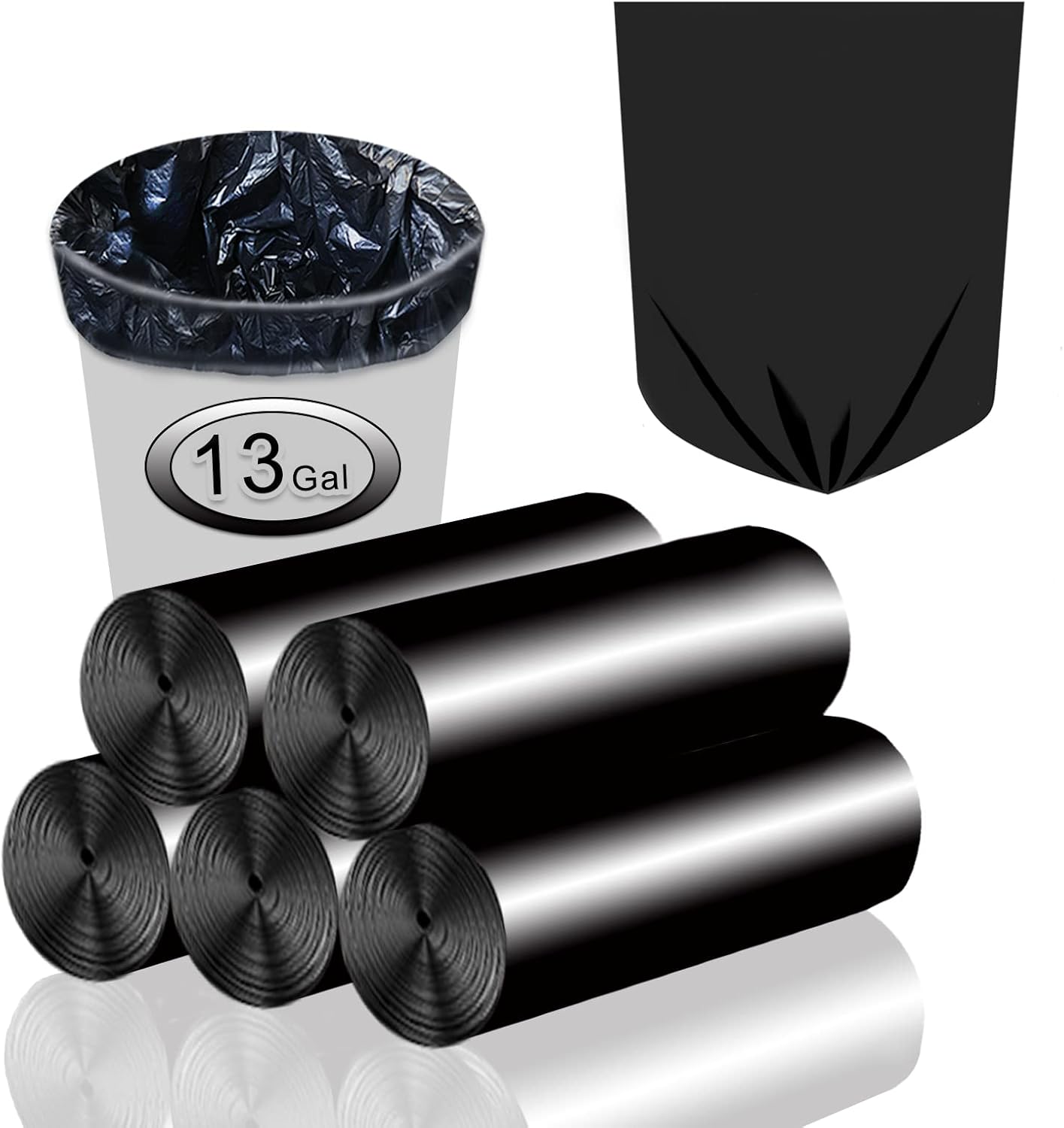 Small Trash Bags, Inwaysin Small Garbage Bags 4-6 Gallon Biodegradable Can Liners Thicken, Size Expanded, White 200 Counts