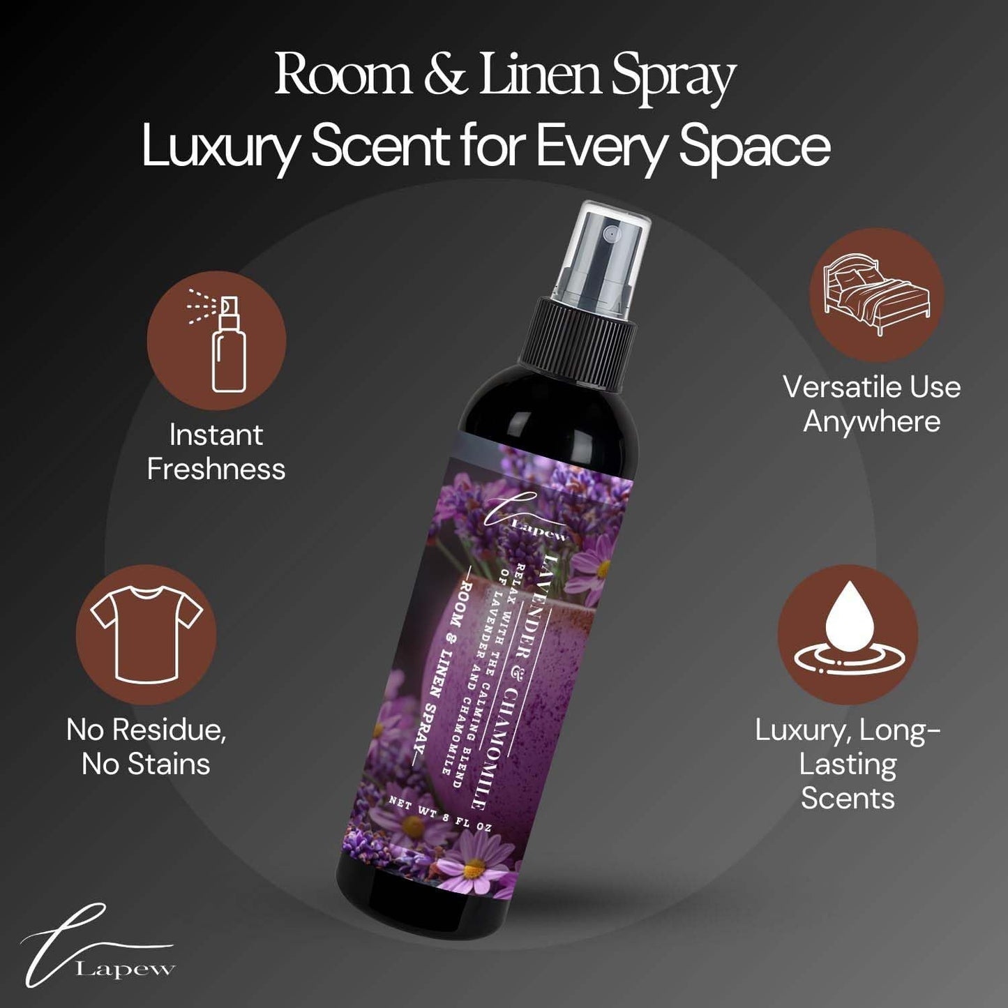 Lapew Room & Linen Spray | Fragrance Mist for Home, Car & Office | Fabric & Air Freshener | Neutralizing Mist | Made in USA | Cozy Cinnamon & Apple - Colors B