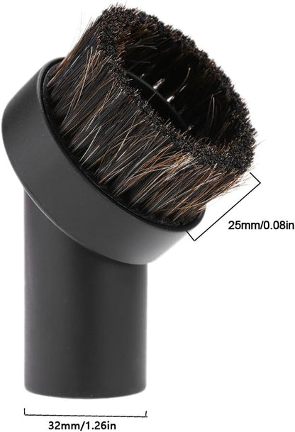 Delaman 32mm Round Dust Brush, 1.25" Small Round Vacuum Cleaner Accessory Vacuum Attachment for Cleaning Vacuum Blinds Hard Small Spaces Soft Bristle