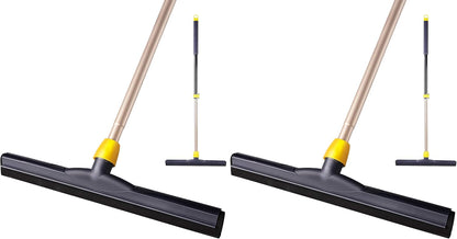 Yocada Floor Squeegee Scrubber Adjustable Telescopic Pole Heavy Duty Household Broom EVA Foam Blade for Garage Courtyard Shower Bathroom Floor Marble Glass Tile Water Foam Cleaning