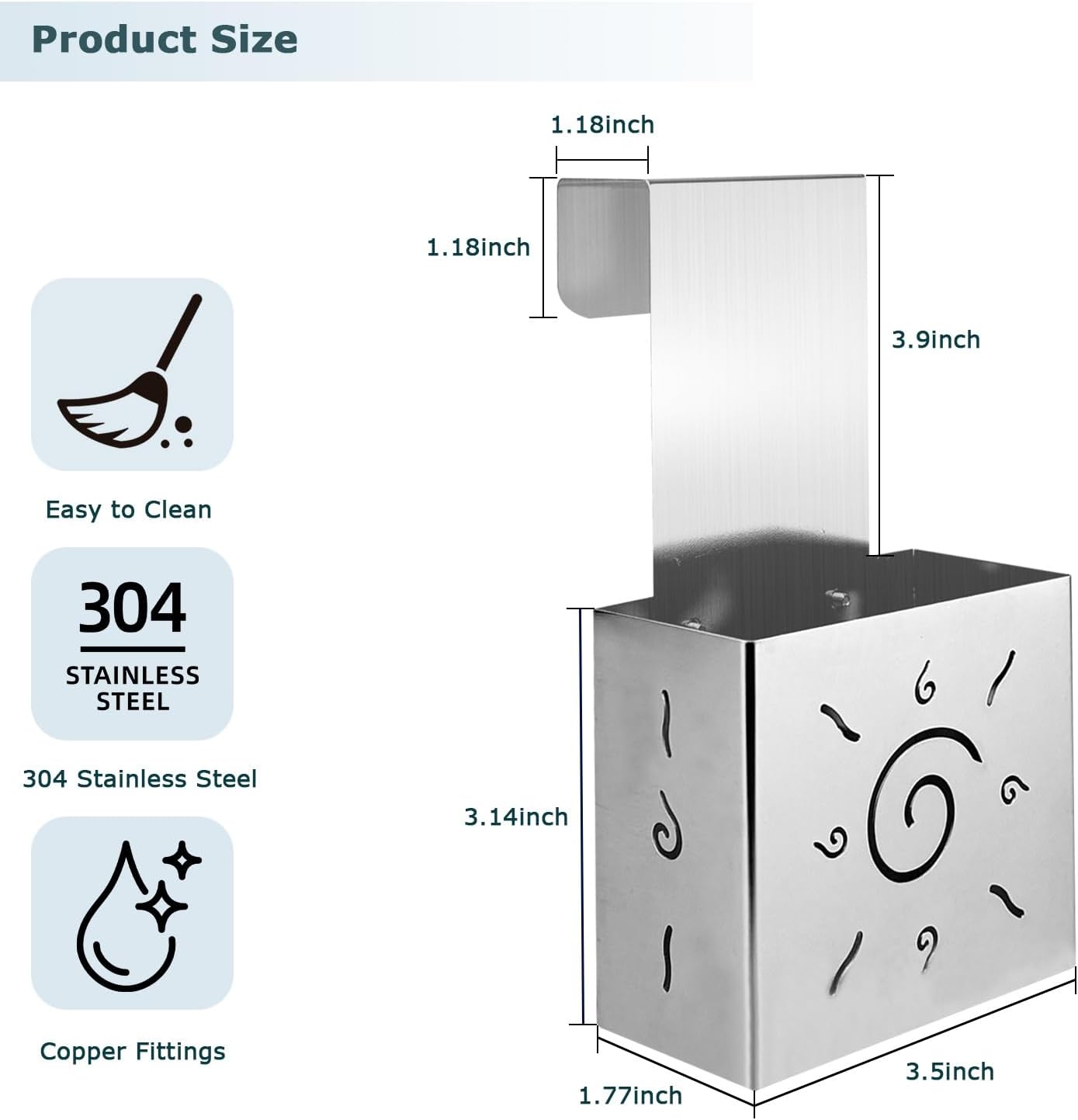 304 Stainless Steel Toilet Tank Cleaner Caddy with Adjustable Hook - Hanging Holder for Blue Tablets & Bleach Pods (Silver)