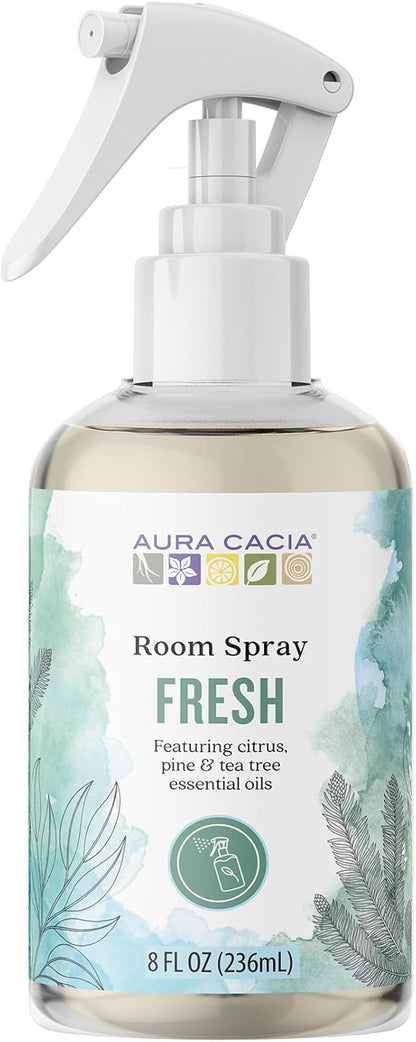 Aura Cacia Fresh Floral Room Spray 8 Fl. oz. - Light Aroma, No Synthetic Fragrances