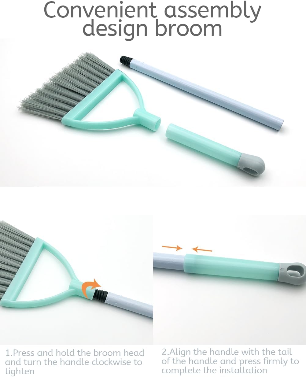 Small Broom and Dustpan Set, Household Mini Broom and Dustpan Set, Mini Broom and Cleaning Set Suitable for Various Small Areas (White)