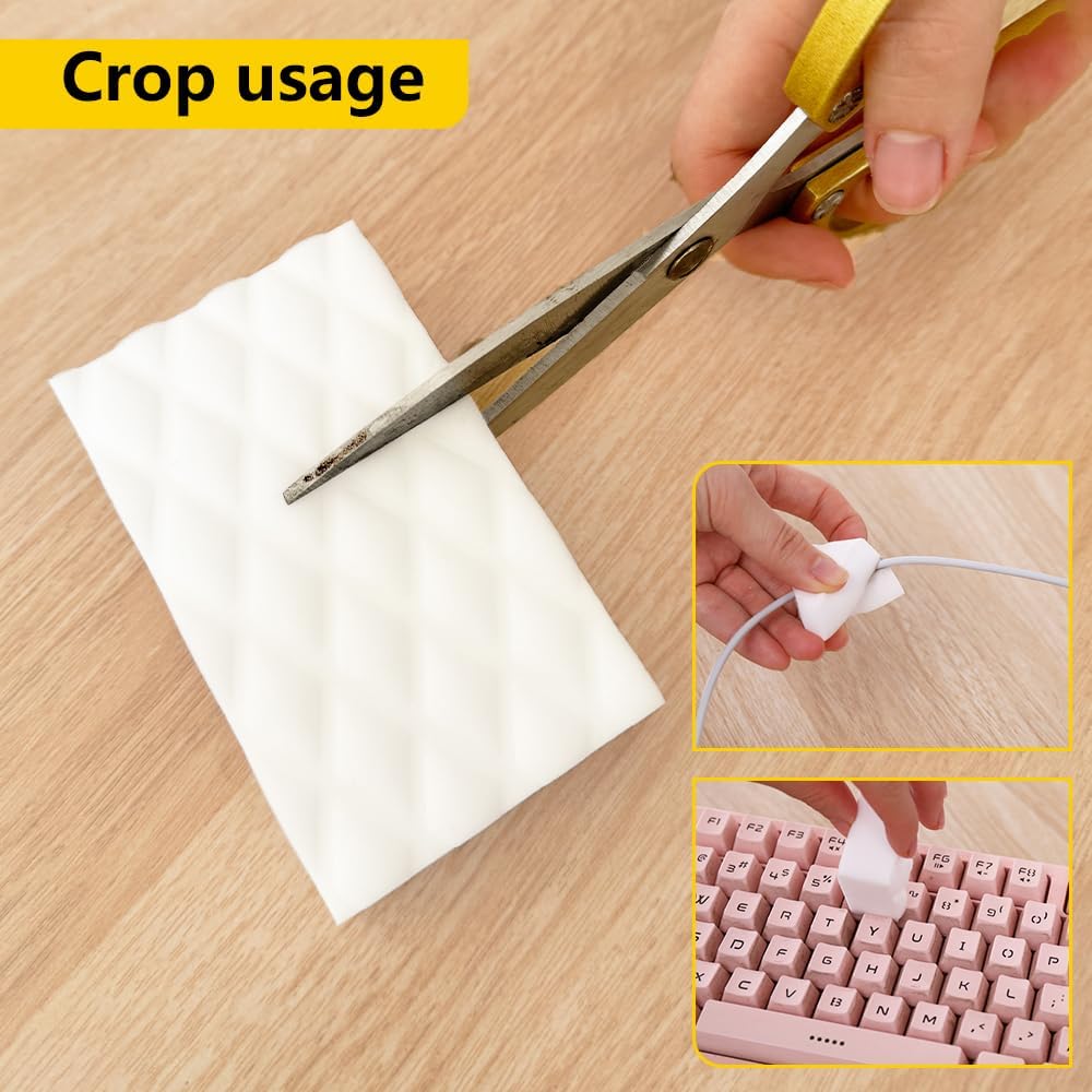 Magic Sponges Eraser,10 Pack Melamine Sponge in Bulk,2X Density,Long Lasting,Cleaning Sponge for Kitchen, Bathroom,Bathtub, Sink,Furniture, Wall Cleaner (White,3.93x2.36x0.79in)