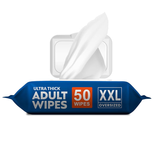 Adult Wipes for Elderly 4 Pack - Extra Large Extra Thick No-Rinse Bathing Wet Wipes for Adults - Incontinence Shower Alternative Disposable Washcloths - Fragrance-Free XXL