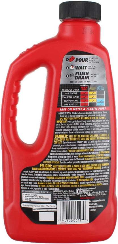 Drano Max Gel Clog Remover, 80 oz