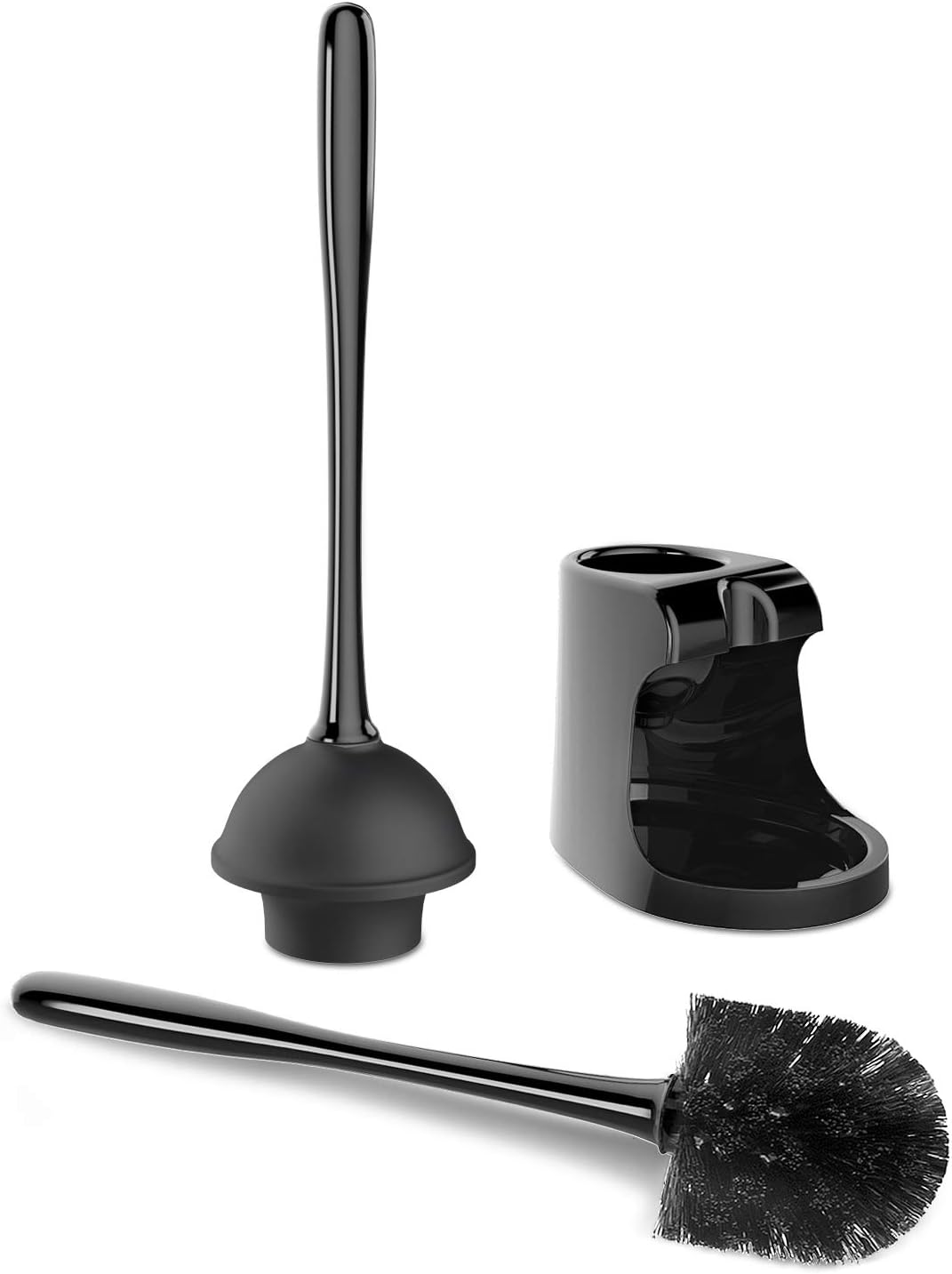 MR.SIGA Toilet Plunger and Bowl Brush Combo for Bathroom Cleaning, Gray, 2 Sets