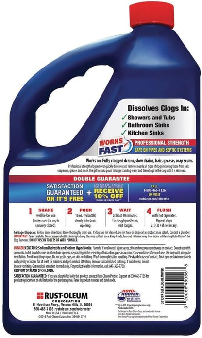Roto Rooter Gel Clog Remover 1 gal. - Case of: 4;4