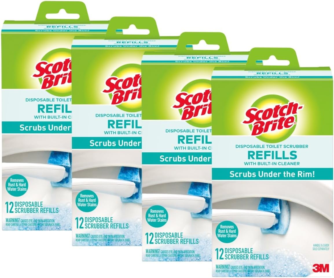 Scotch-Brite Disposable Toilet Scrubber Refills, Removes Rust & Hard Water Stains, 10 Disposable Refills Blue