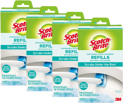 Scotch-Brite Disposable Toilet Scrubber Refills, Removes Rust & Hard Water Stains, 10 Disposable Refills Blue