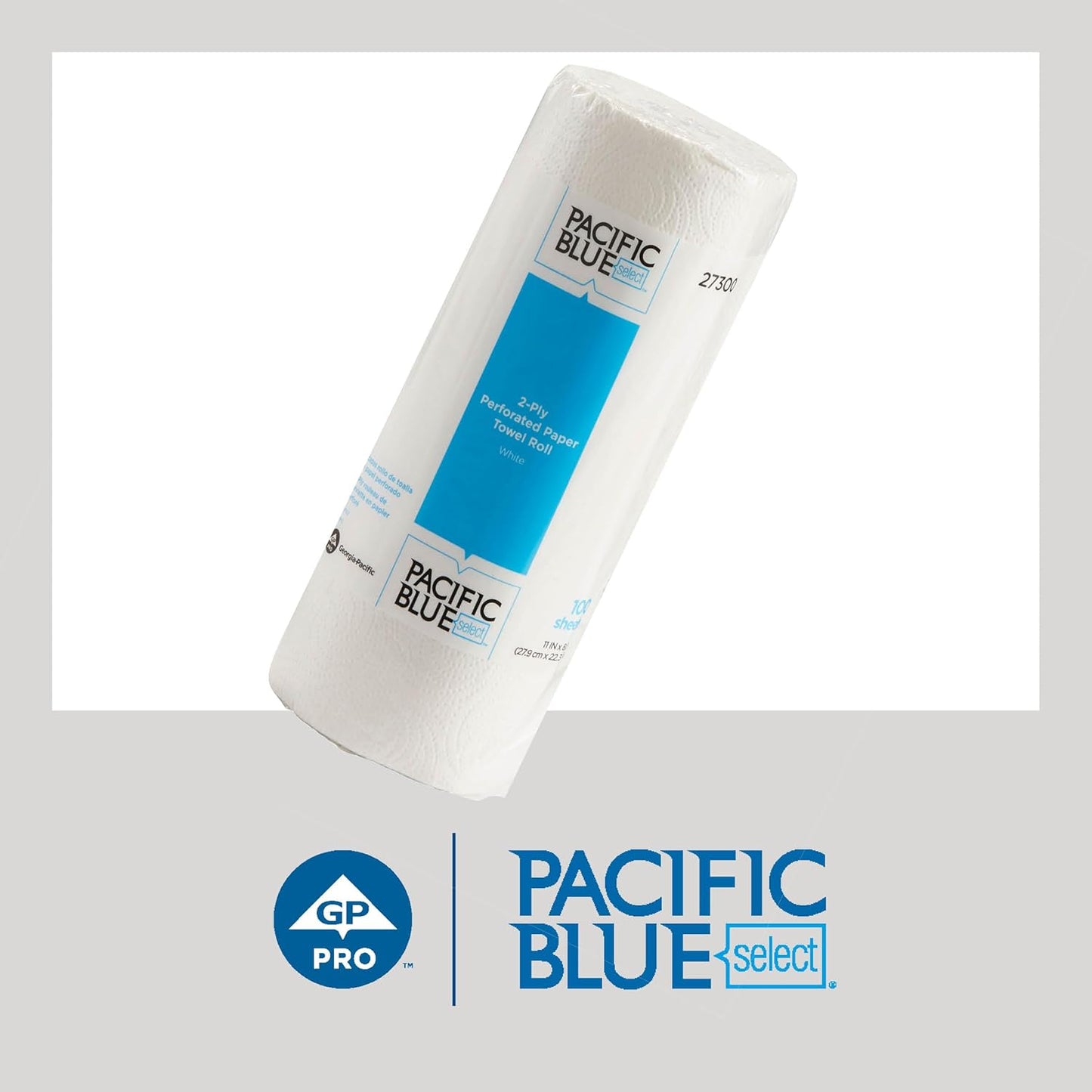 Georgia-Pacific Pacific Blue Select 2-Ply Perforated Roll Paper Towels by Georgia-Pacific Pro, 100 Sheets Per Roll, 30 Rolls Per Case,white - 27300