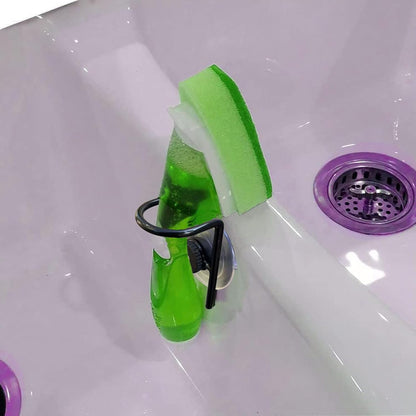 Soap Dispensing Palm Brush Holder Traceless Suction Cup Dish Brush Holder for Kitchen Brush Dish Brush with Soap Dispenser Pot (Open Type)