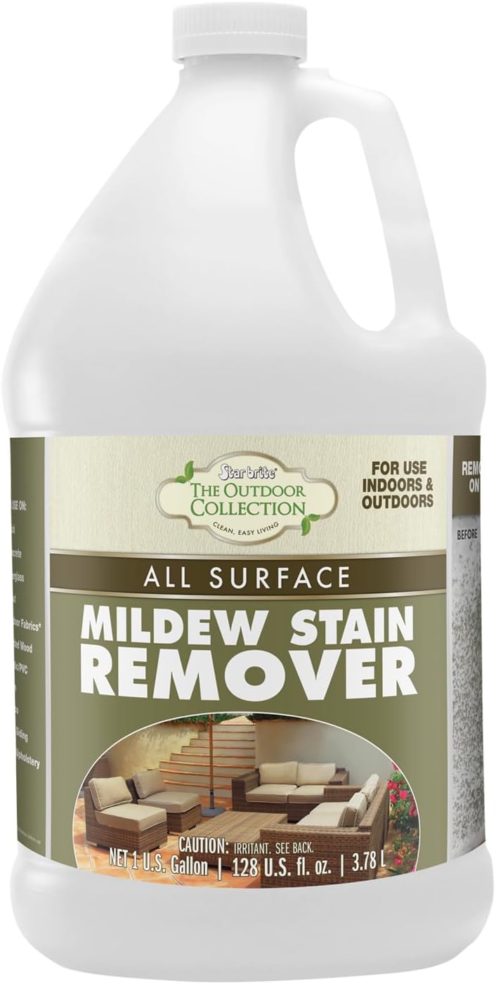 STAR BRITE Outdoor Collection All Surface Mold Stain & Mildew Stain Remover Spray - Cleans & Removes Stains on Contact - 32 OZ Spray (054432)