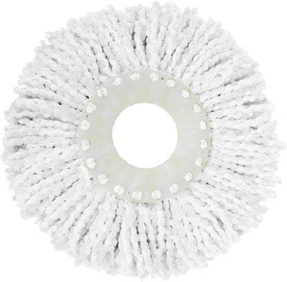 Casabella Spin Cycle Floor Mop Microfiber Refill Head, Machine-Washable, White