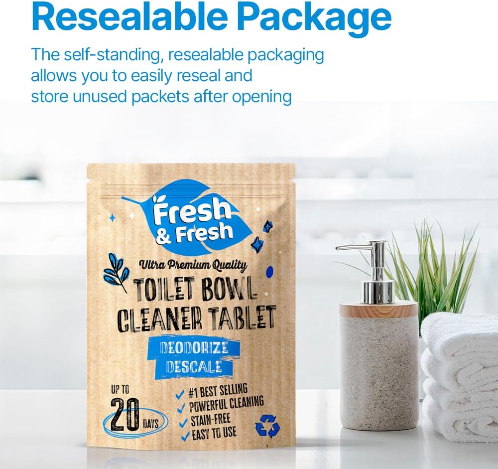 Disposable Toilet Bowl Cleaners(20 Tablets) Odor Eliminator, Fresh Scent, Multipurpose Residential and commercial Toilet Cleaners 2-3 week Lasting Toilet Bowl Cleaner
