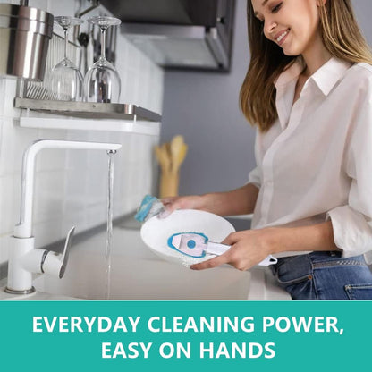 Dishwand with Refills, Dish Wand with Handle Replacement Sponge Heads, Non Scratch Soap Control Leak-Proof Dispenser Scrub,Heavy Duty Advanced Scrubber Brush Pads for Cleaning Dishes Sink Washing Tool