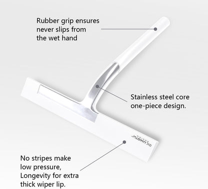 Shower Squeegee for Glass Doors, RICHMIRTH 11" Inch Width Silicone Rubber Blade Squeegee Window Cleaner Tool Squeegee for Shower Glass Doors Bathroom