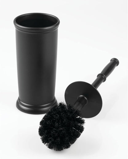 mDesign Metal Freestanding Slim Toilet Bowl Brush and Holder