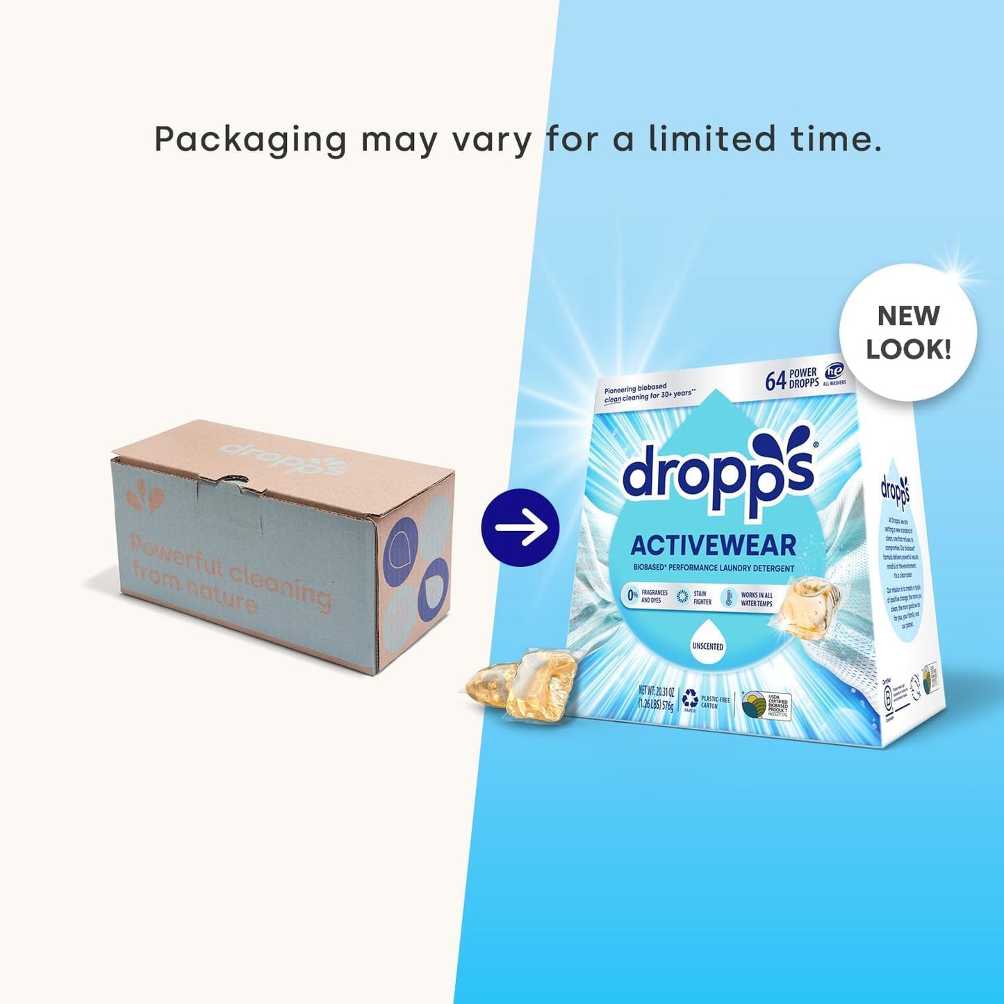 Dropps Sensitive Skin Laundry Detergent Pods, Unscented (36 Ct) - Hypoallergenic & Dermatologist Tested | Free & Clear | Laundry Pods for Sensitive Skin | Clean Ingredients | Plastic Free Packaging