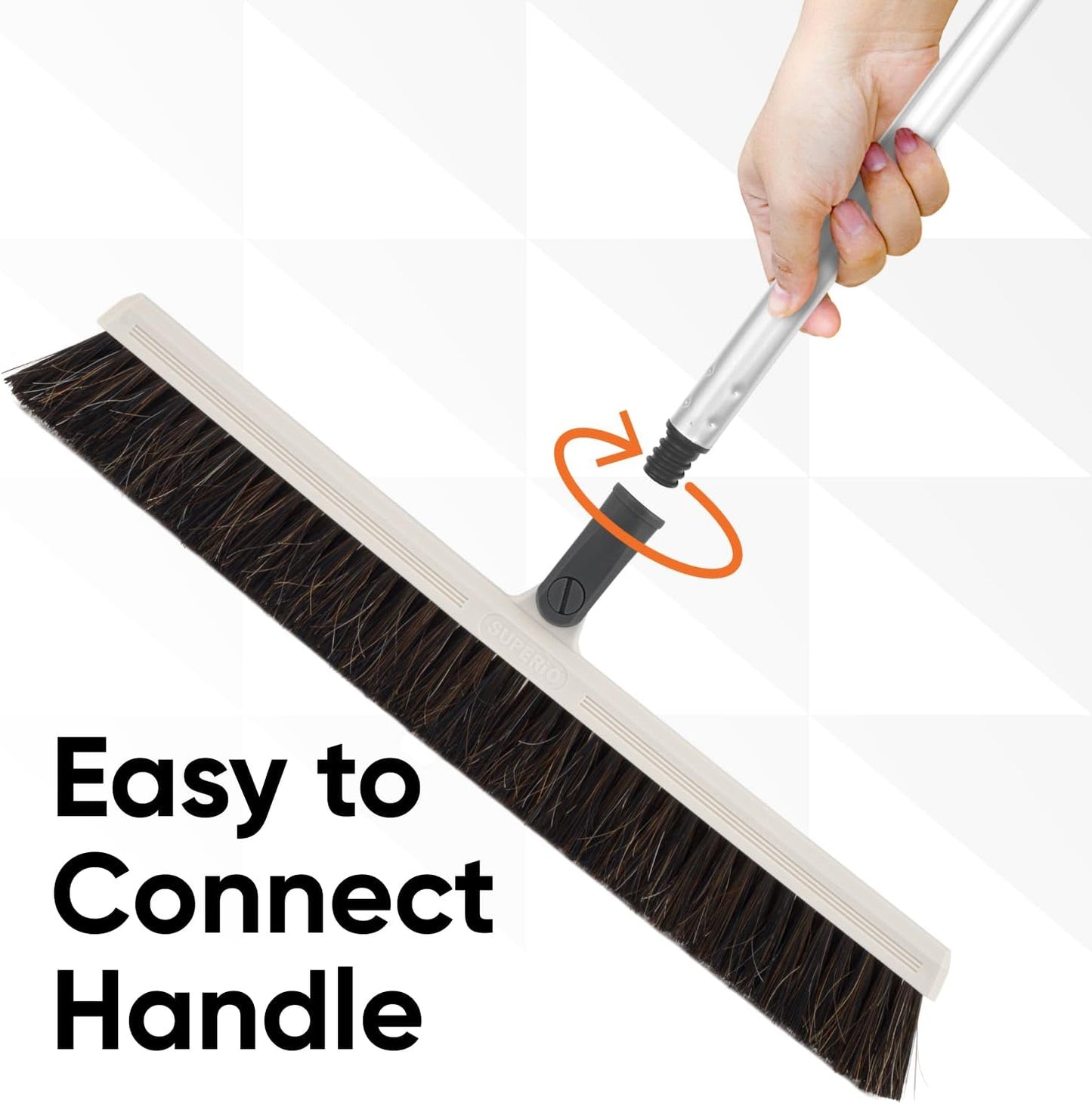 Superio 16"" Slim Silicone Salon Broom - Carpet Rake for Liquid, Human Hair, and Pet Hair, and Fur Space Saving and Easy to Wash, 12811274