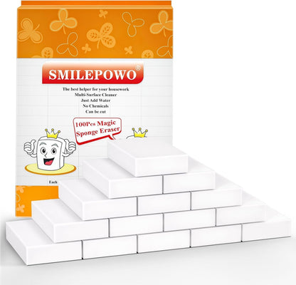 SmilePowo 50 Pack Magic Cleaning Sponges Eraser,Multi-Functional Premium Melamine Sponge Foam Cleaning Pads,Dish,Household Cleaning Scrub Sponge for Kitchen,Furniture,Bathroom