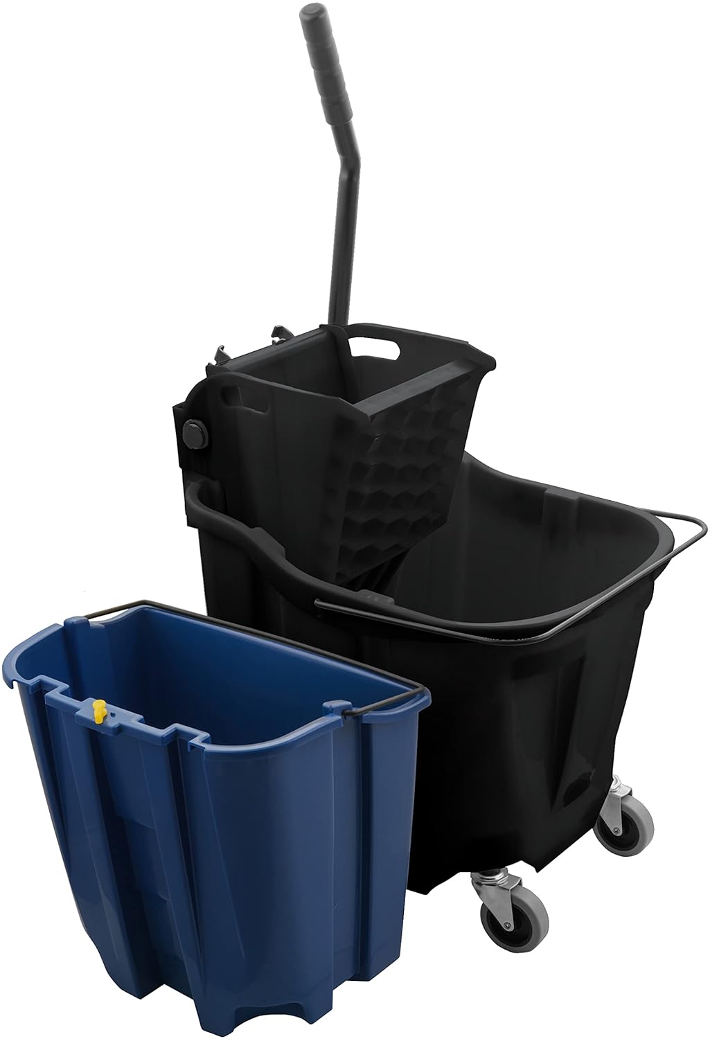 Carlisle FoodService Products Omnifit Mop Bucket with Side Press Wringer and Soiled Water Insert for Floor Cleaning, Kitchens, Restaurants, And Janitorial Use, Polypropylene (Pp), 35 Quarts, Yellow