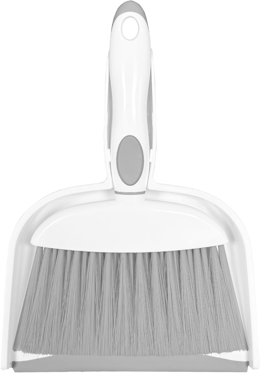 Mini Broom and Dustpan Set Small Broom with Dustpan Combo Set Portable Cleaning Tools for Home Office RV Learning Camping (White+Grey)