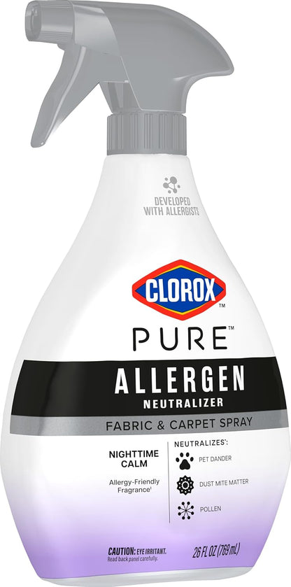 Clorox PURE Allergen Neutralizer Fabric and Carpet Spray, Nighttime Calm, 26 Fluid Ounces