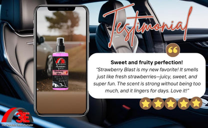 3E Car Air Freshener Premium Baby Powder Scent 16 fl oz – Professional Automotive Air Freshener & Odor Eliminator, Long-Lasting Interior Fragrance for Cars, Trucks, SUVs, RV, Home & Office