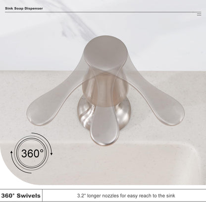 GAGALIFE Kitchen Sink Soap Dispenser Brushed Nickel, Under Sink Soap Dispenser with 40" Silicone Extension Tube Kit,Say Goodbye to Frequent Refills