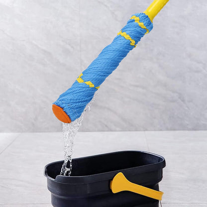 KeFanta Self-Wringing Twist Mop for Floor Cleaning, Long Handled Microfiber Floor Mop with Top Scouring Pad for Kitchen, Hardwood, Restaurant, Bathroom, Garages, Warehouses, Office,57-inch
