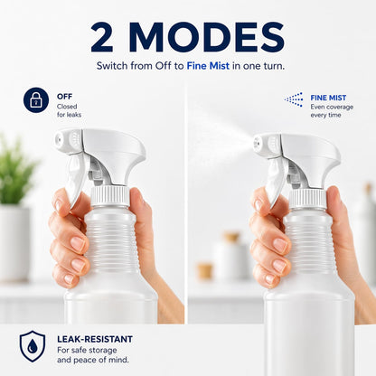 Bar5F Empty Spray Bottles (3-Pack), 24 oz – Bleach-Resistant Trigger Sprayer with Fine Mist & On/Off, Chemical-Resistant for Bleach, Vinegar & Cleaning Solutions, Refillable HDPE Bottles