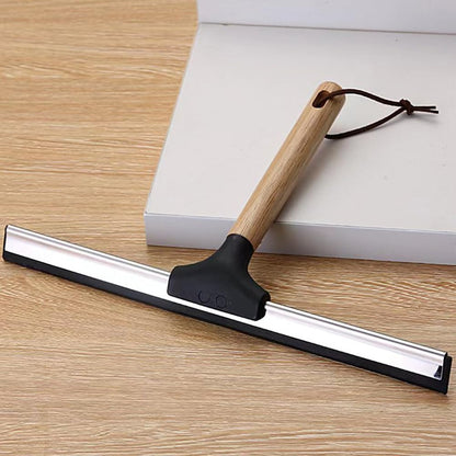 10 Inch Shower Squeegee with Wooden Handle Silicone Blade for Bathroom Shower Doors Mirrors Windows Cleaning Tool Water Wiper