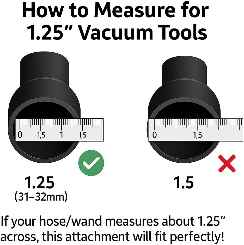 MP Maresh Products Household Cleaning Vacuum Brush Attachment - Horse Hair Vacuum Cleaner Accessories, Soft, Dust Floor Brush, Compatible with Shop Vac 1-1/4" Vacuum Cleaners for Hard Surfaces - Black