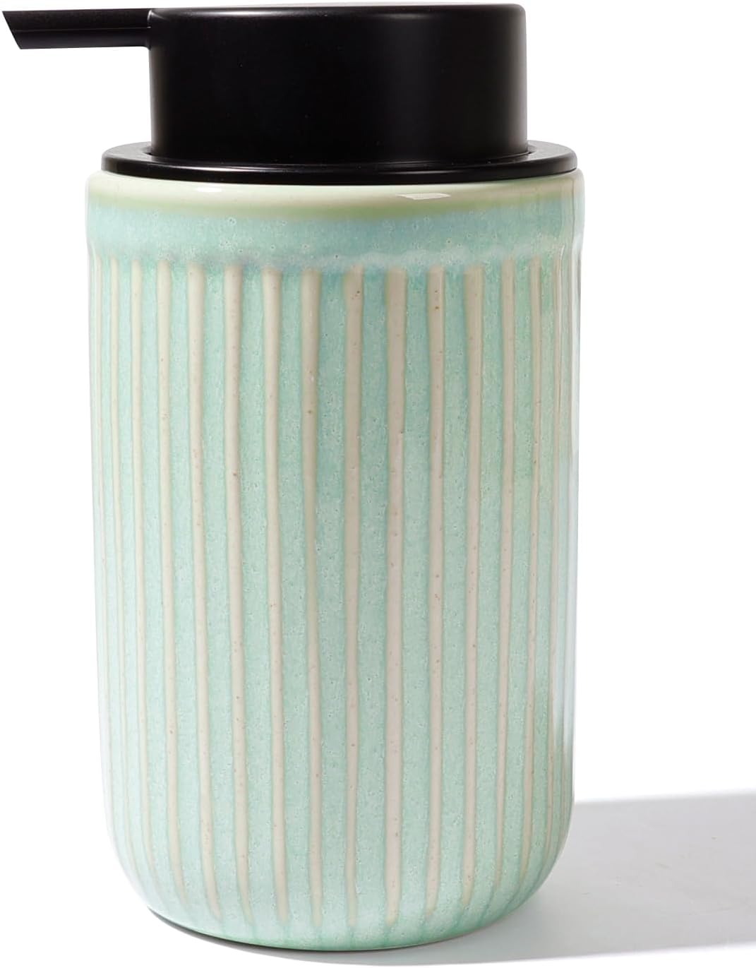 BosilunLife Dish Hand Soap Dispenser - Liquid Pump Soap Dispenser for Bathroom Decro 12oz Ceramic Kitchen Dish Dispenser with Rust-Proof Liquid Pump Modern Refillable Lotion Bottles