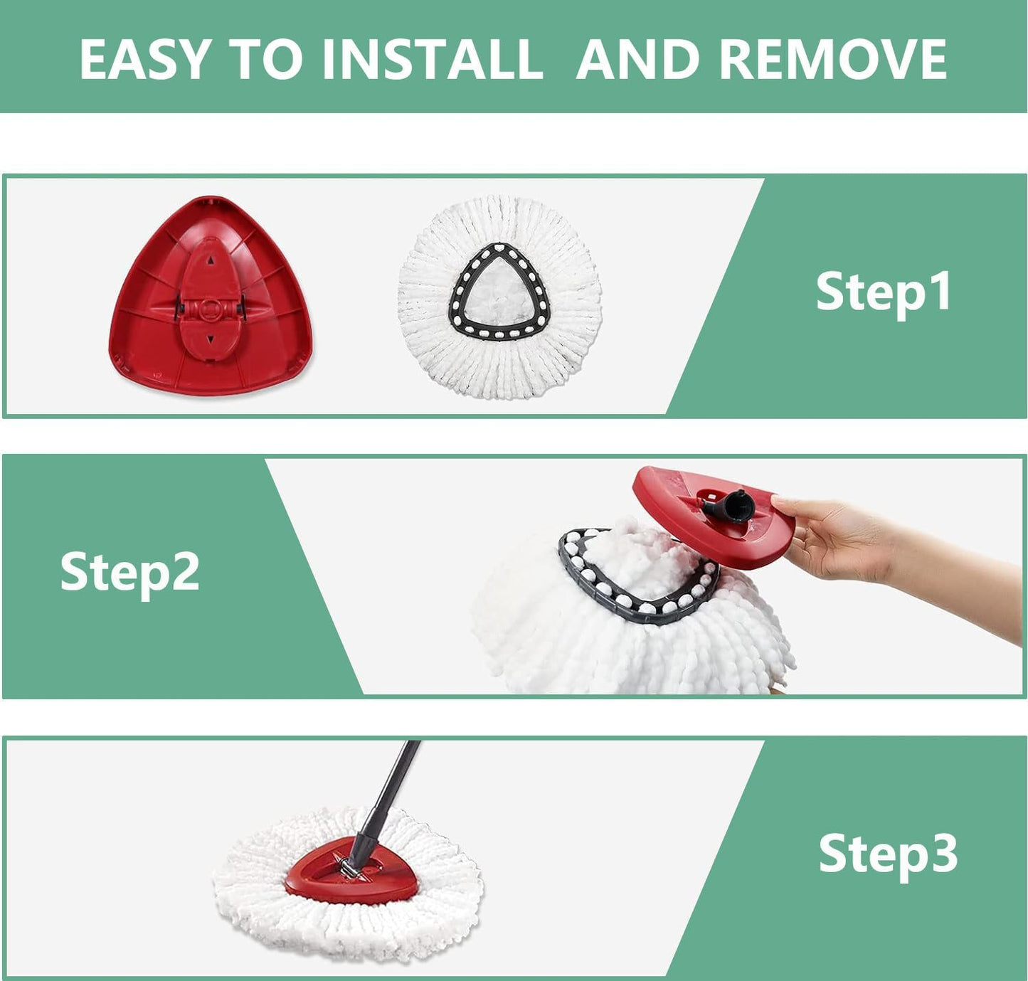[ 5 Pack ]Mop Heads Replacements, Spin Mop Replacement Head Deep Cleaning Machine Washable and Easy-to-Replace,Spin Mop Refill Replacement Head 100% Microfiber,Mop Head Compatible with O Ceda EasyWrin